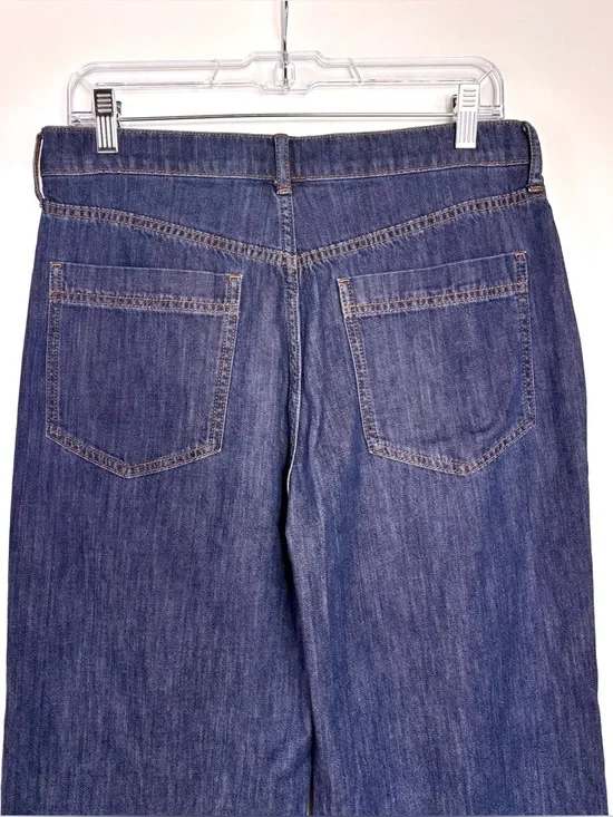 J. Crew Wide-Leg Denim Trouser Jeans BL905 Coastal Navy Size 29 - Picture 7 of 11